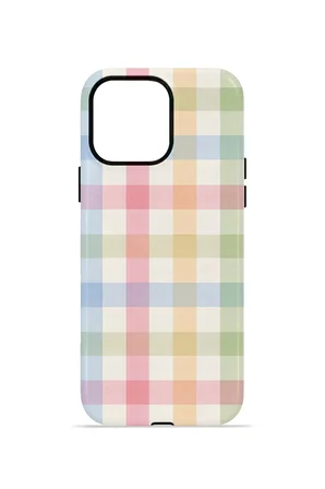 iPhone 12 Pro Vorian Çift Katmanlı Kılıf Pastel Gingham
