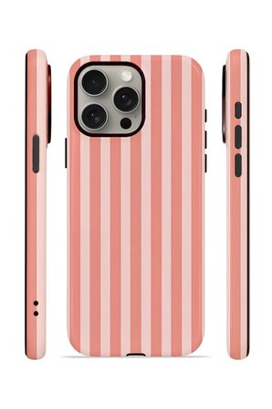 iPhone 15 Pro Max Vorian Çift Katmanlı Kılıf Coral Riviera Stripe