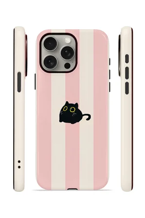 iPhone 15 Pro Vorian Çift Katmanlı Kılıf Midnight Cat Stripe