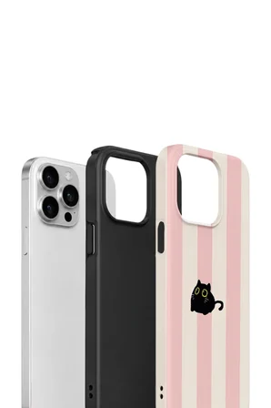 iPhone 15 Pro Vorian Çift Katmanlı Kılıf Midnight Cat Stripe