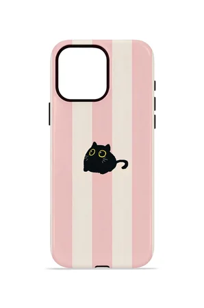 iPhone 15 Pro Vorian Çift Katmanlı Kılıf Midnight Cat Stripe