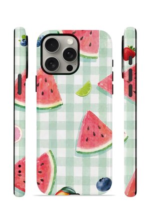 iPhone 15 Pro Vorian Çift Katmanlı Kılıf Watermelon Picnic Gingham