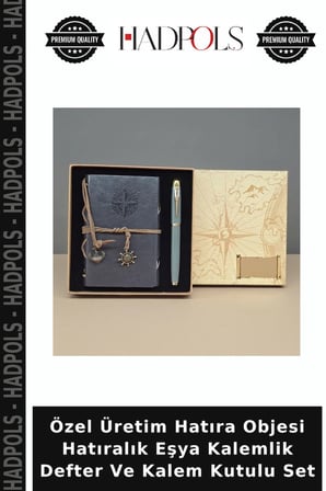Özel Üretim Hatıra Objesi Hatıralık Eşya Kalemlik Defter Ve Kalem Kutulu Set
