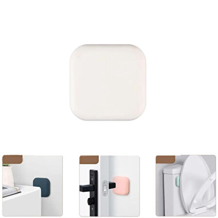 Microcase Darbe Önleyici Yapışkanlı Silikon Kapı Kolu Stoperi Tamponu Kare Tasarım - PEMBE AL5004 1 Adet