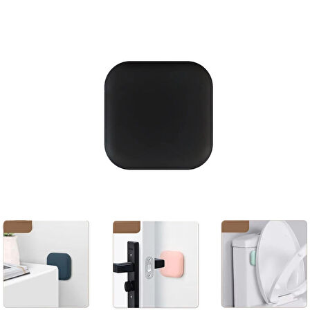 Microcase Darbe Önleyici Yapışkanlı Silikon Kapı Kolu Stoperi Tamponu Kare Tasarım - BEYAZ AL5004 1 Adet