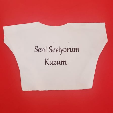 Yumuşak Aksesuar Baskılı Giysi Özel Gün Seni Seviyorum Kuzum Yazılı Oyuncak Peluş Tişörtü