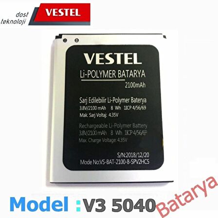 Vestel V3 5040 Batarya Vestel Venüs 5040 Uyumlu Batarya