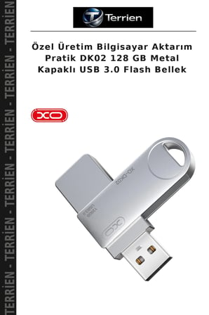 Özel Üretim Bilgisayar Aktarım Pratik DK02 128 GB Metal Kapaklı USB 3.0 Flash Bellek