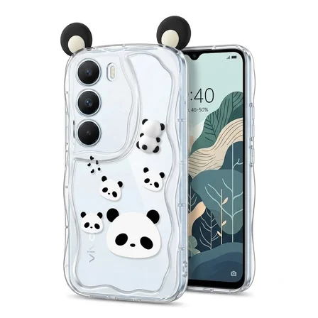 Vivo V40 Lite Uyumlu Kılıf Desenli Kulaklı Kapak Hlt-What