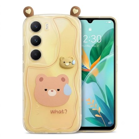 Vivo V40 Lite Uyumlu Kılıf Desenli Kulaklı Kapak Hlt-What