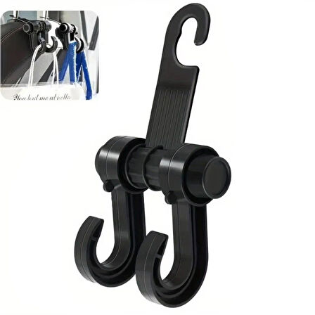 Microcase Oto Koltuk Arkası 2 Başlı Yük Eşya Taşıma Askı Aparatı - AL5238