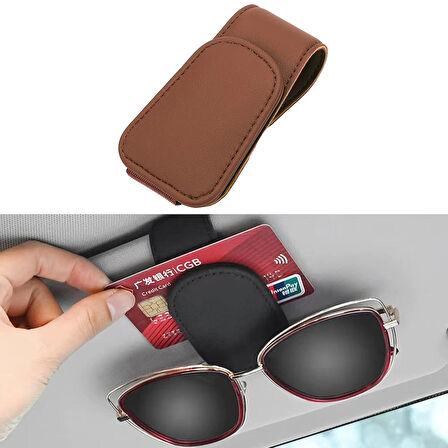 Microcase Universal Suni Deri Oto Güneş Gözlük Tutucu Askılık Mıknatıslı - GRİ AL5240