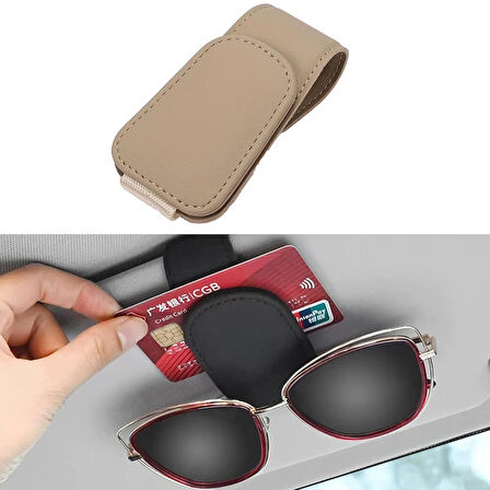 Microcase Universal Suni Deri Oto Güneş Gözlük Tutucu Askılık Mıknatıslı - TURUNCU AL5240