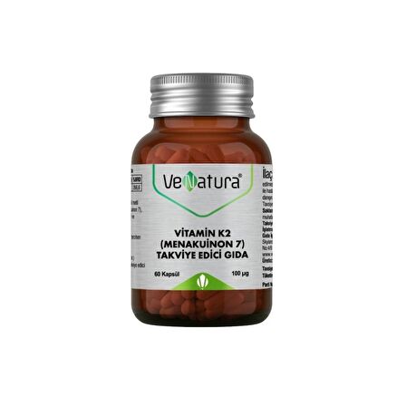 Vitamin K2 (Menakuinon 7) İçeren Takviye Edici Gıda 60 Kapsül