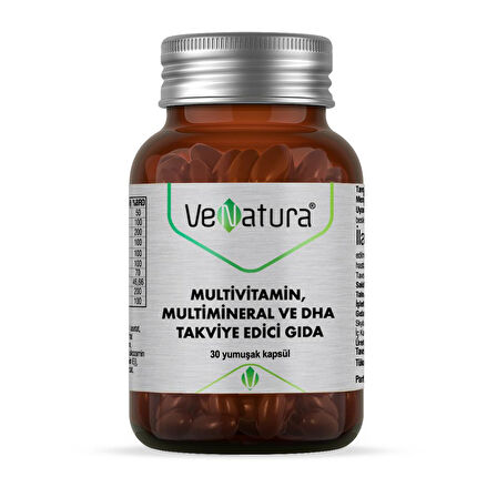 Venatura Multvitamin, MultiMineral  Ve Dha Takviye Edici Gıda 30 Kapsül