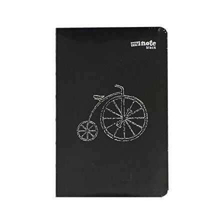 Mynote Black Sırtı Açık 9x14 112yp Siyah Yaprak Çizgisiz