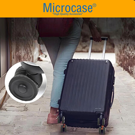 Microcase Silikon Aşınmaya Dayanıklı Ses Önleyici Bavul Tekerlek Kılıfı Tırtıklı Kalıp - AL4549 4 Adet Siyah
