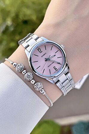 Casio CSISTE66 Kadranı Pembe Kordonu Gümüş Renk Hediye Paketli Kadın Kol Saati ve Bileklik