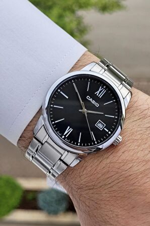 Casio CSISTE6 Kadranı Siyah Kordonu Gümüş Renk Hediye Paketli Erkek Kol Saati