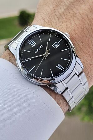 Casio CSISTE6 Kadranı Siyah Kordonu Gümüş Renk Hediye Paketli Erkek Kol Saati