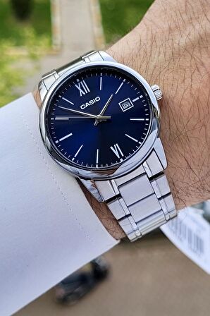 Casio CSISTE34 Kadranı Lacivert Kordonu Gümüş Renk Hediye Paketli Erkek Kol Saati