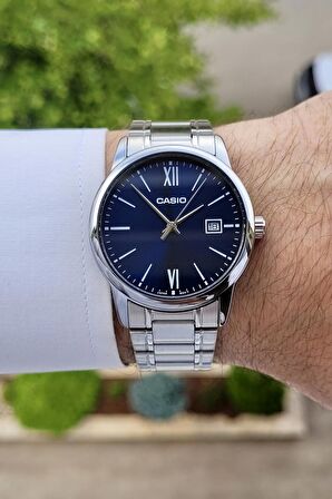 Casio CSISTE34 Kadranı Lacivert Kordonu Gümüş Renk Hediye Paketli Erkek Kol Saati