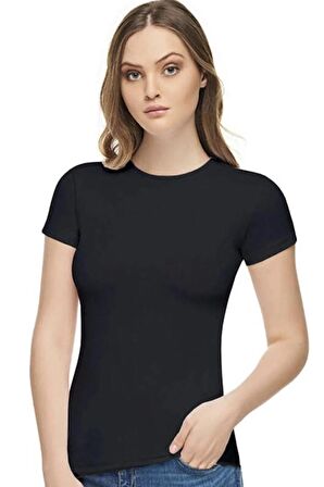 1'li Paket Kadın Pamuk Elastan Kısa Kol Body 2202