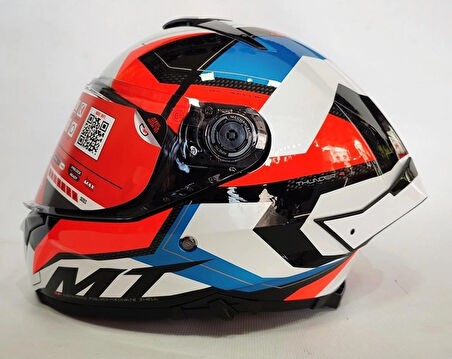 MT Kask Thunder 4sv Valiant A0 Gloss Pearl White - Iç Güneş Vizörlü M