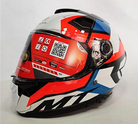 MT Kask Thunder 4sv Valiant A0 Gloss Pearl White - Iç Güneş Vizörlü M