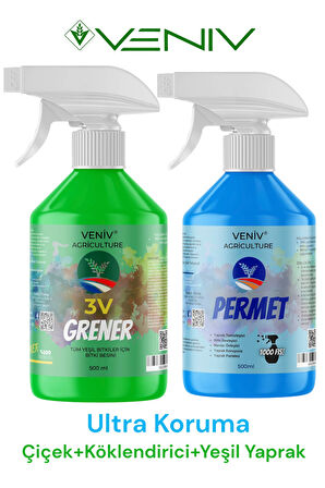 3v Permet & Grener Bitki Bakım Seti-500 Ml(yaprak Temizleyici-mantar Önleyici+bitki Besini)