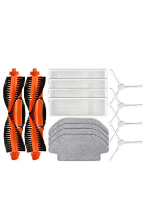 Xiaomi S10 vacuum robot süpürge uyumlu yedek fırça filtre mop