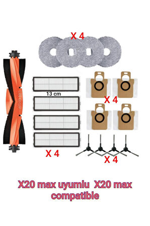 Xiaomi X20 Max uyumlu vacuum mop yedek parça seti