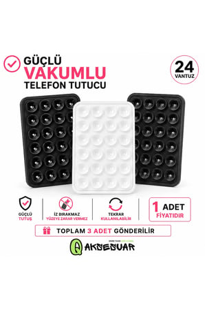 Silikon Vakumlu Telefon Tutucu, Cep Telefonu için Kaymaz Vantuzlu Yapışkanlı Telefon Tutucu (1 ADET)