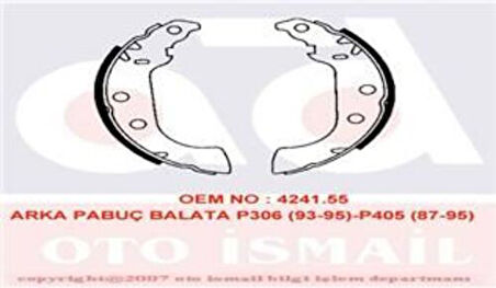 Valeo 562059 Arka Fren Balatası Pabuçlu P306 Xsara Xsara II Zp306 YM 1.9 1.9TD 1.8 8V Ölçü 228x42 ABS'siz 4241.55
