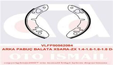 Valeo 562084 Arka Fren Balatası Pabuçlu P306 Sedan HB Xsara 1.4 1.6 1.8 1.8D 1.9D 1.5 Dizel 97 00 Ölçü 180x30 4241.G3