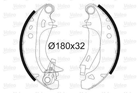 Valeo 562453 Arka Fren Balatası Pabuçlu P106 Saxo Ölçü 180x30 ABS'siz 4241.J9