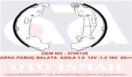 Valeo 562783 Arka Fren Balatası Pabuç Agila 1.0 12V 1.2 16V 00- 4705128
