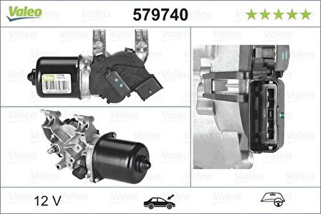 Valeo 579740 Silecek Motoru Ön Citroen C2 Jm 2003-C3 Fc 2002-C3 Pluriel HB 2002 6401.F5