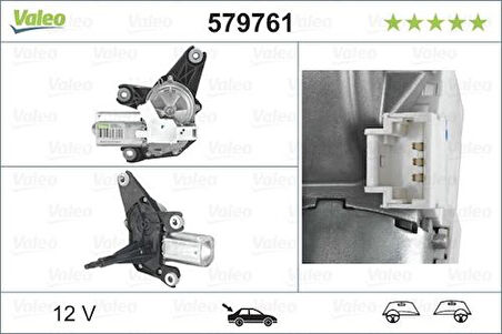 Valeo 579761 Silecek Motoru Arka Renault Laguna II Grandtour 1.6 16V 1.8 16V 1.9 DCI 2.0 16V 2.2 DCI 3.0 V5 8200001892