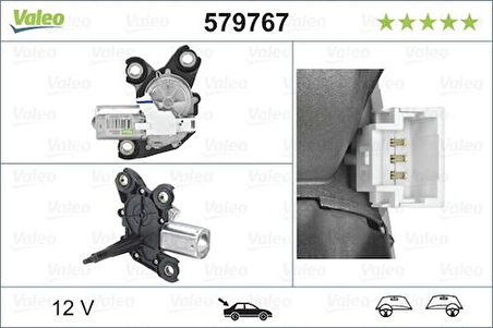 Valeo 579767 Silecek Motoru Arka Berlingo Partner 08- 6405.LP