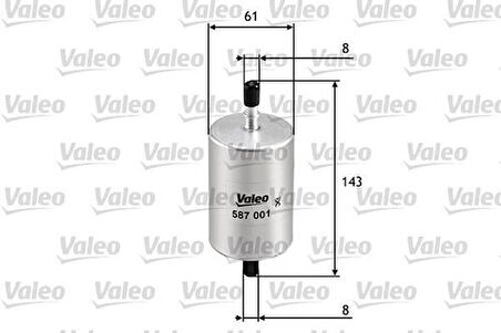 Valeo 587001 Yakıt Filtresi Clio-Kangoo -Laguna-Megane -Trafic-Partner-Berlingo-206-306-307-407-C5 7700845961