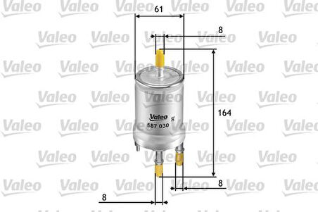 Valeo 587030 Yakıt Filtresi Benzin Golf V 1.6 FSI-Jetta-Polo-A1-A3-TT-Seat Ibiza-Fabia-Octavia 1K0201051K