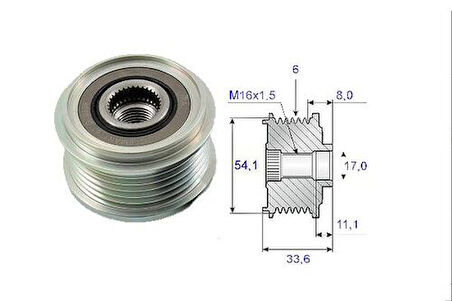 Valeo 588003 Alternatör Kasnağı Rulmanlı Berlıngo C2 C3 C4 C5 Jumper Xsara Partner Ducato Partner Boxer P308 P3008 P5008 P407 Expert III Jumpy III P206 P807 C8 1.6Hdı 2.0Hdı