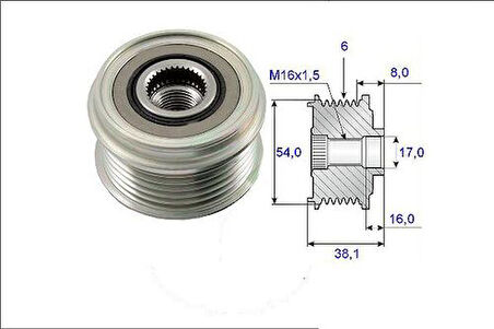 Valeo 588006 Alternatör Kasnağı Rulmanlı Doblo Fıorıno Idea Lınea Palıo Punto Albea Astra G Astra H Combo Corsa C Corsa D Merıva Tıgra 1.3 Multıjet Iveco Daıly 991005