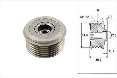 Valeo 588015 Alternatör Kasnağı Rulmanlı P806 P807 Expert Evasıon C8 Jumpy Suzukı Vıtara Dw10Ated4 2.0Hdı 16V P206 P307 P406 Partner II Scudo II Expert II Jumpy II Berlıngo II C5 2.0Hdı Jeep Cherokee 2.5 2.8 Crd 4Wd Dodge Caravan 3.8 3.3 Turbo Awd