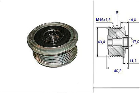 Valeo 588016 Alternatör Kasnağı Rulmanlı Caddy IV Golf VII Passat 14-A3 12-A4 13-15 Ibiza 08-10 Leon 13- 03C903119D