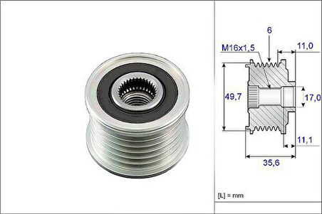 Valeo 588019 Alternatör Kasnağı W203 03-07 Cl203 08-11 W204 07-09 W211 02-08 W220 02-04 6461500360
