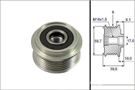 Valeo 588021 Alternatör Kasnağı Rulmanlı Combo 1.7 CDTI 97355778