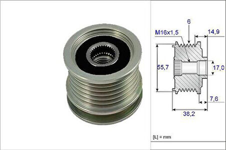 Valeo 588044 Alternatör Kasnağı W202 95-00 W210 96-99 S210 96-99 W140 96-98 Sprinter 95-01 6041500360