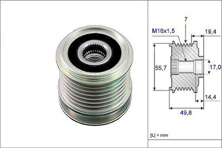 Valeo 588052 Alternatör Kasnağı W203 02-07 S203 02-07 C209 03-09 R171 04-10 2711550215